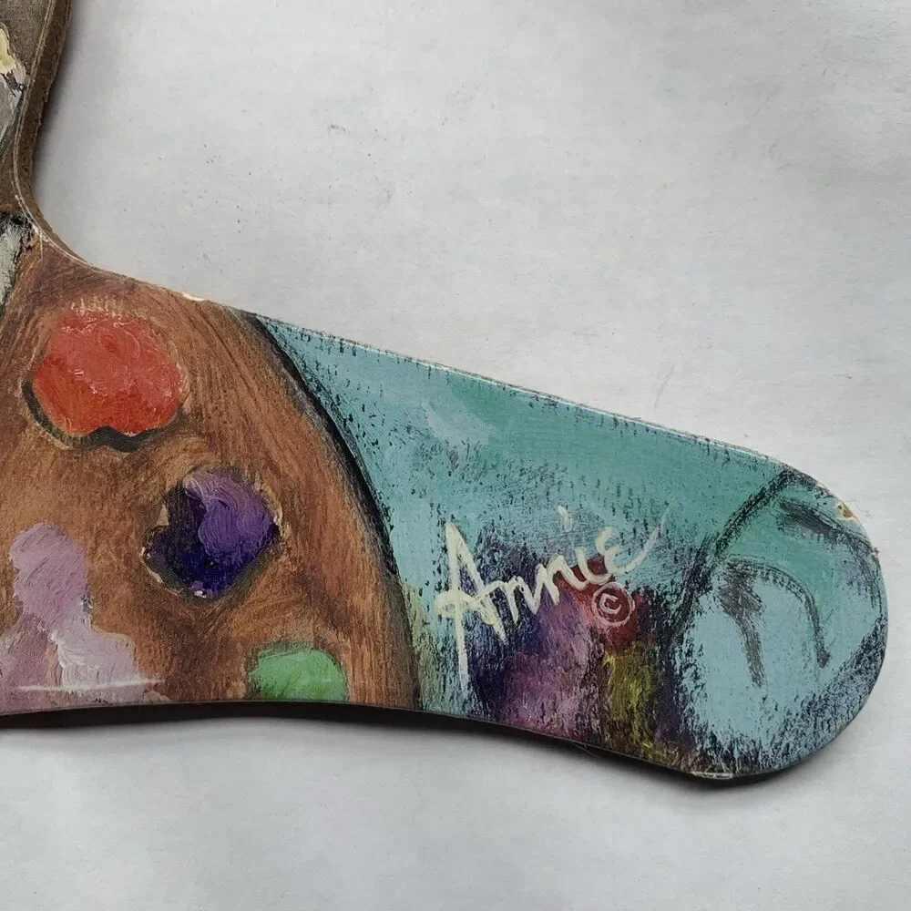 Vintage Annie Rhinehart Afghan Hound Artist wooden Dog art hanger
